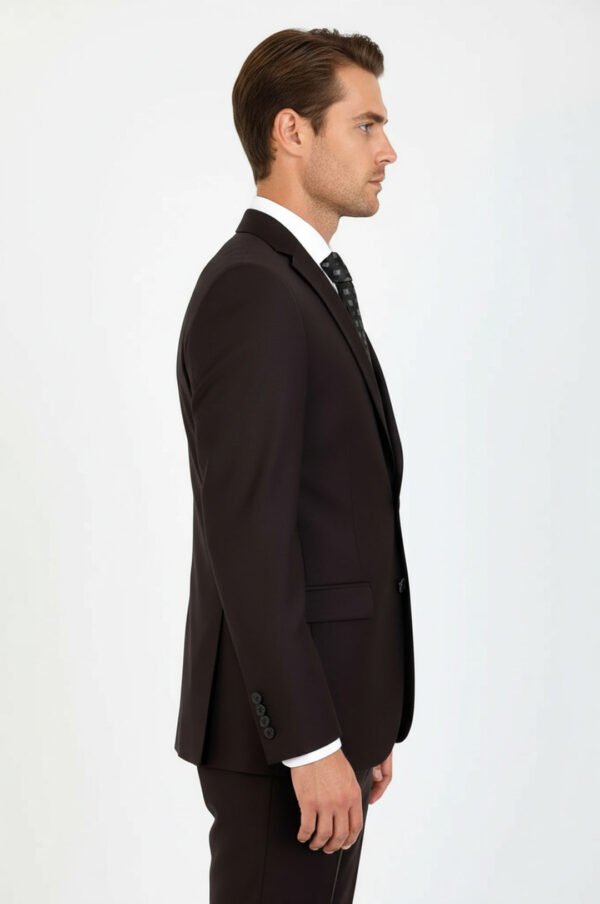 2 Buttons 2 Piece Brown Men Suit