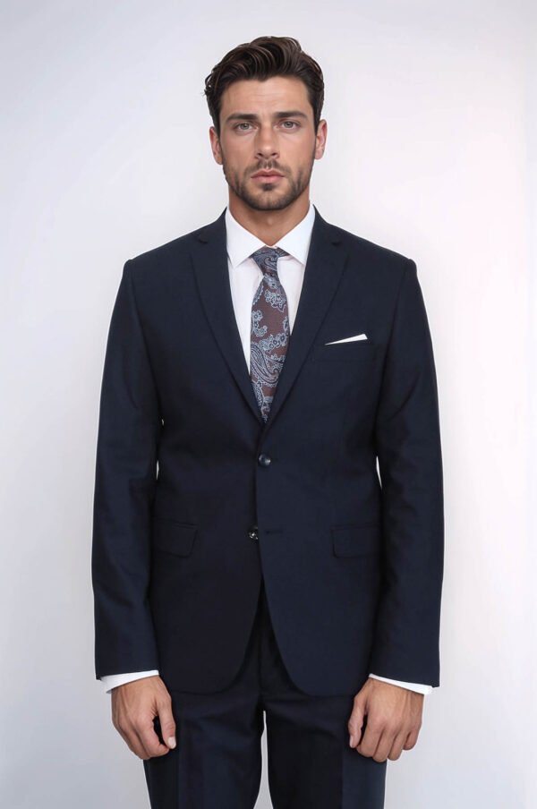 2 Buttons 2 Piece Navy Blue Men Suit