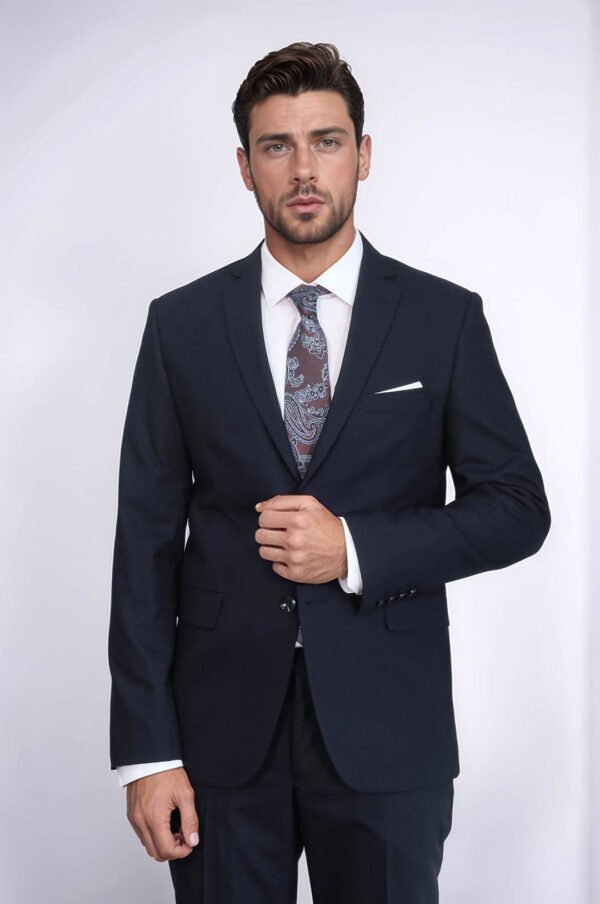 2 Buttons 2 Piece Navy Blue Men Suit