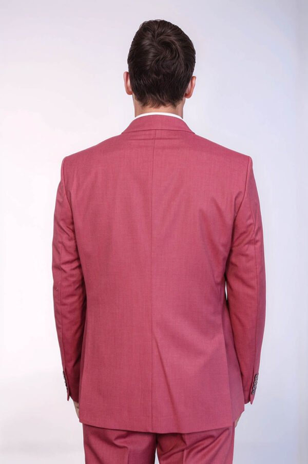 2 Piece Patterned Slim Fit Magenta Men Suit