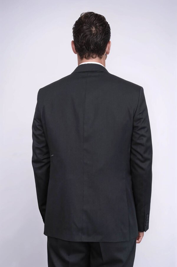 3 -Piece Single Button Peak Lapel Black Men Suit
