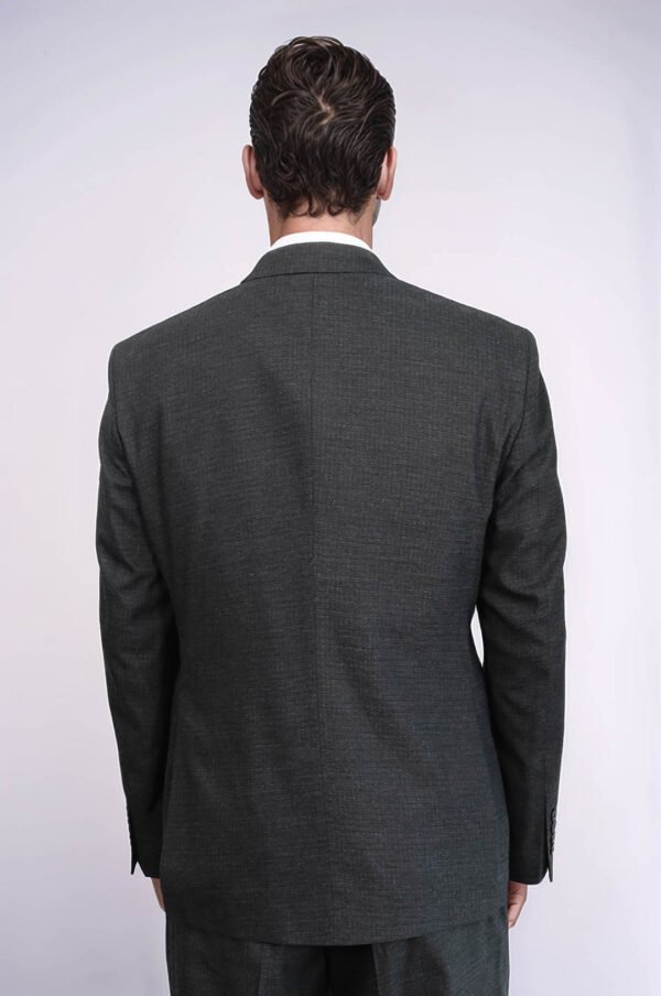 3 -Piece Single Button Peak Lapel Dark Grey Men Suit