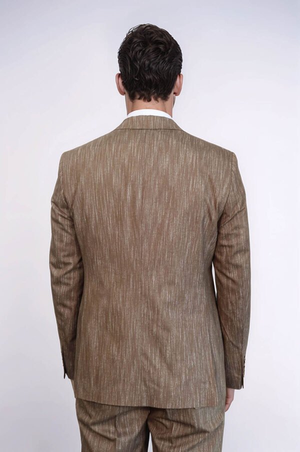 3 -Piece Single Button Peak Lapel Tan Men Suit