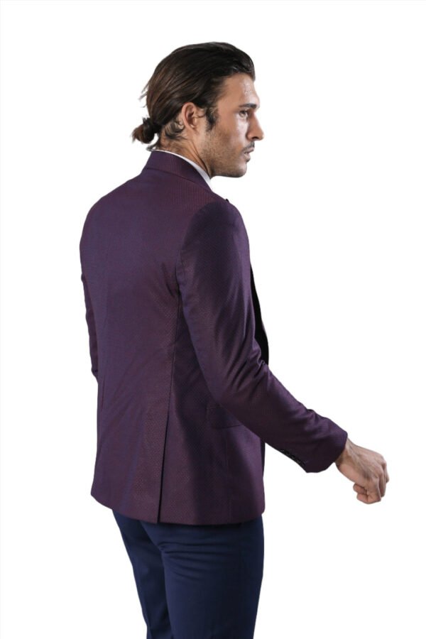 Burgundy Jacket Combined Navy Blue Sui