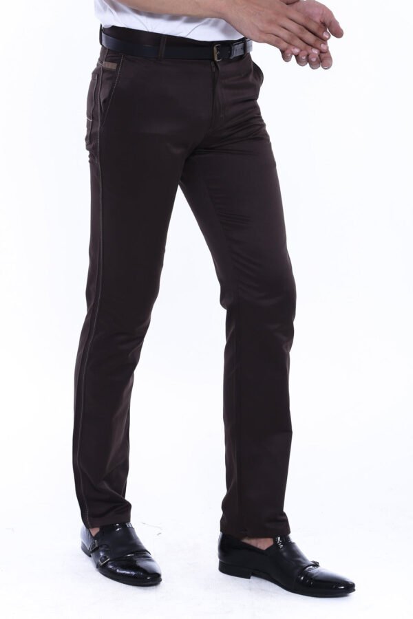 Canvas Pockets Cotton Dark Brown Men Pants