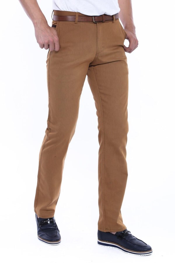 Canvas Pockets Cotton Tan Men Pants