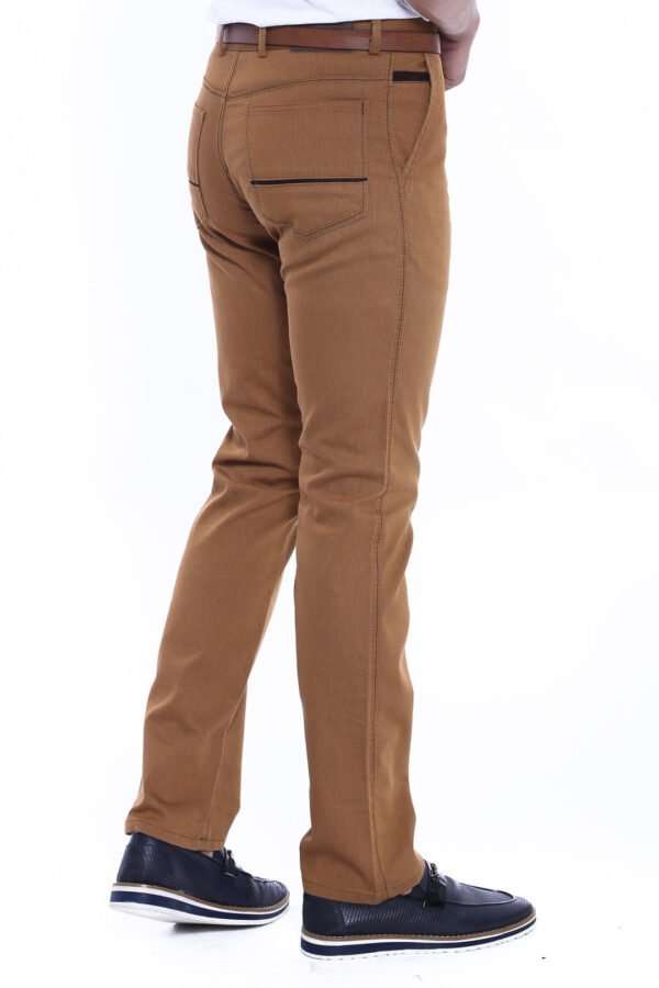 Canvas Pockets Cotton Tan Men Pants