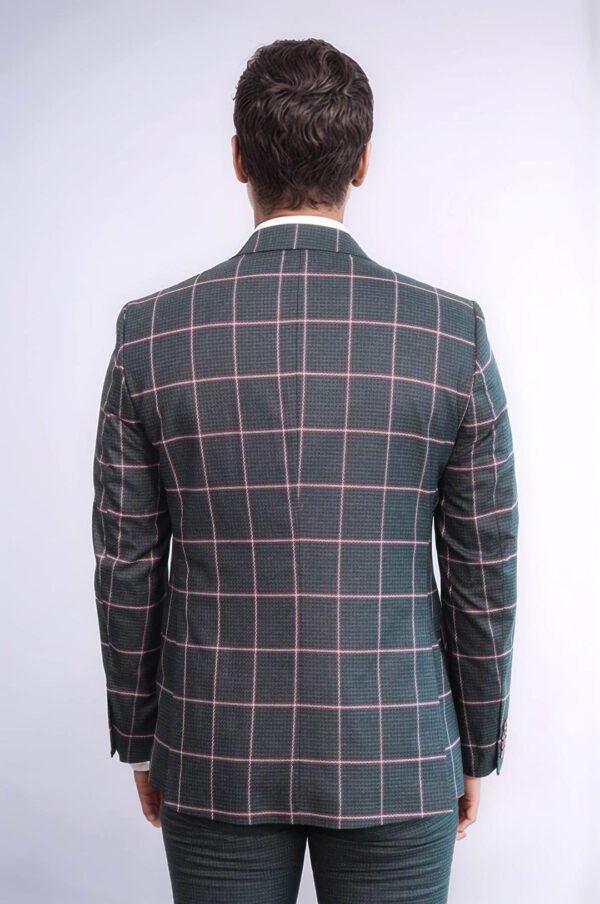 Checked Patterned Slim Fit Black Men Suit