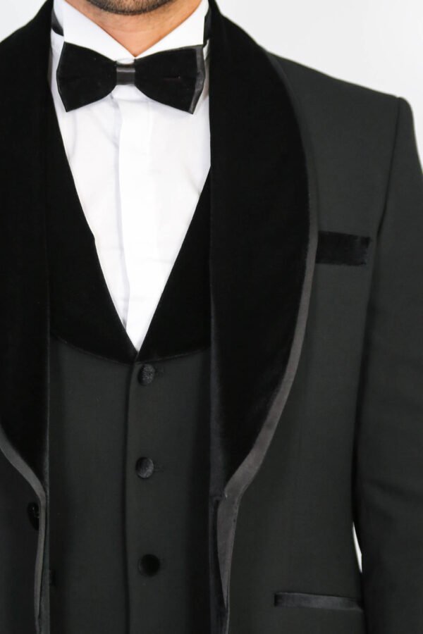 Classic Velvet Collar Black Tuxedo Suit