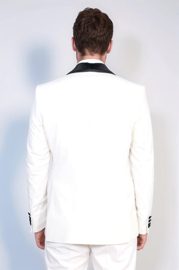 Classic Velvet Lapel White Tuxedo Sui