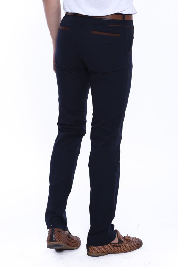 Cotton Navy Blue Men Pants