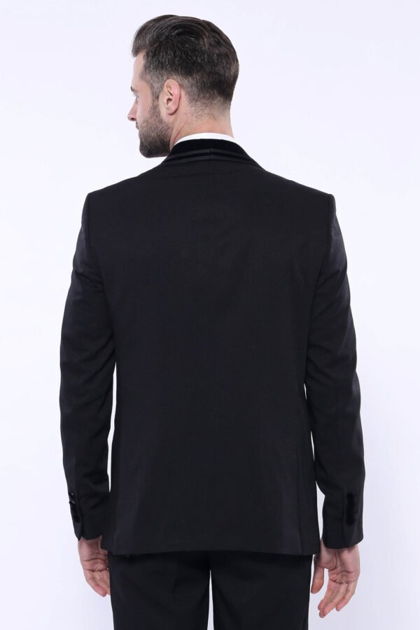 Detachable Velvet Lapel Black Tuxedo