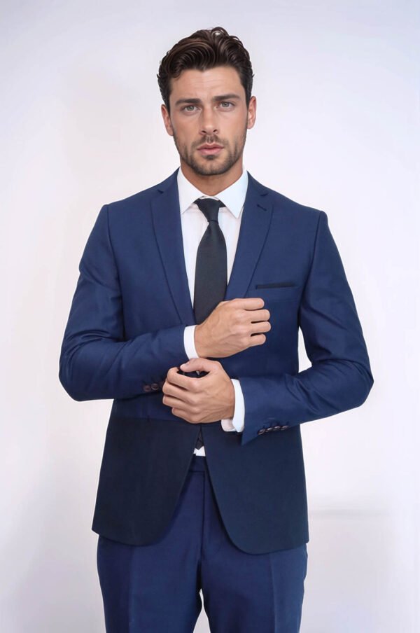 Fragmental Navy Blue Men Suit