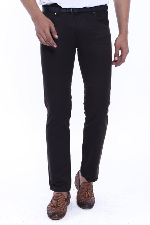 Gabardin Brown Men Pants