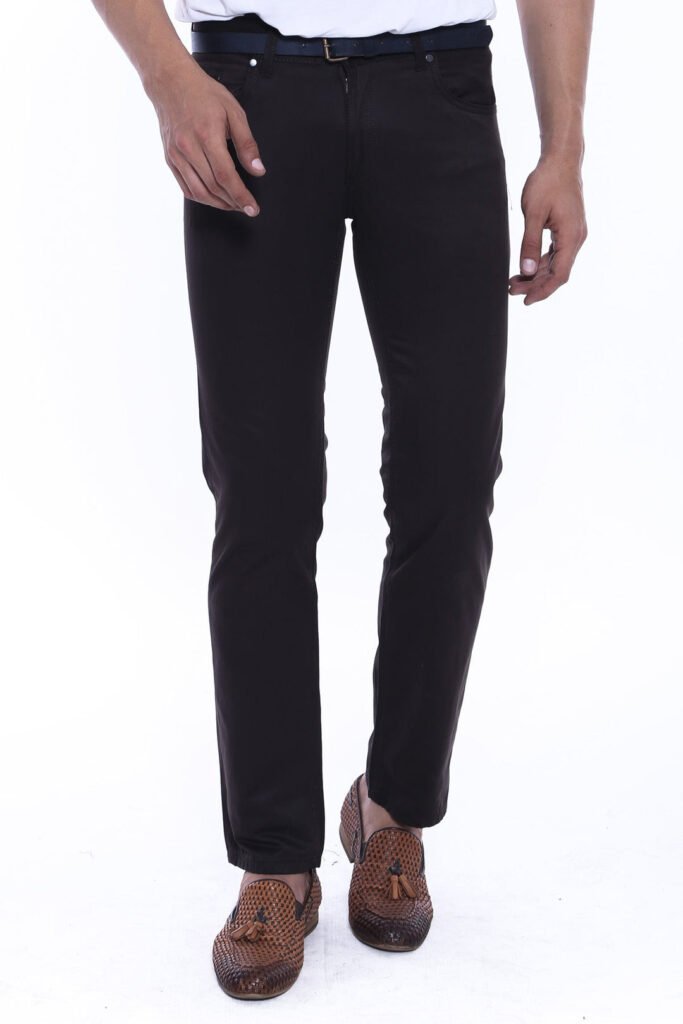 Gabardin Brown Men Pants