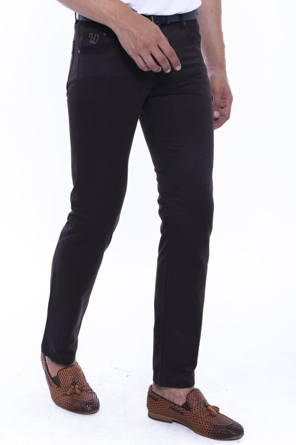 Gabardin Brown Men Pants