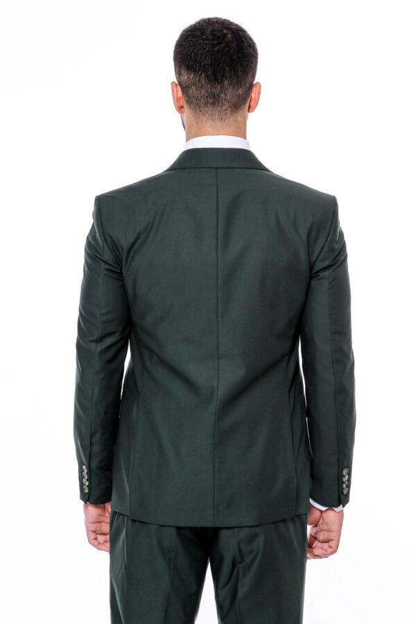 Green Men's Plain Suit with Vest