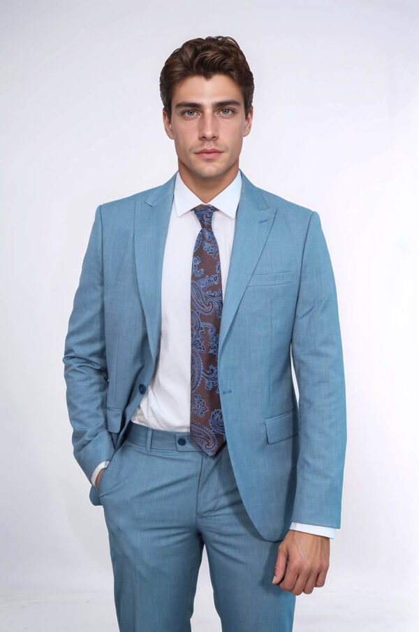 Patterned 2 Piece Slim Fit Oil Green Men Suit