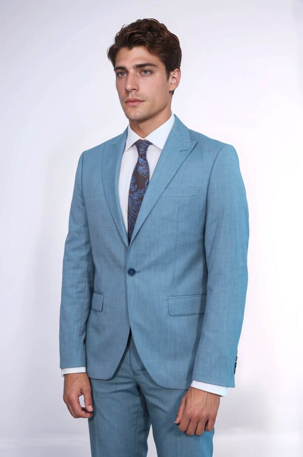 Patterned 2 Piece Slim Fit Oil Green Men Suit