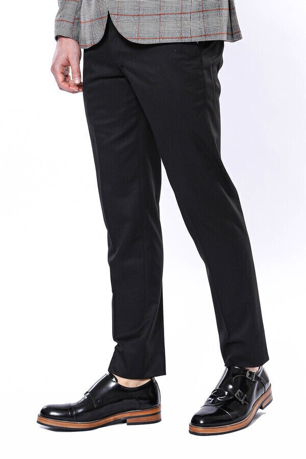 Plain Black Men Trousers