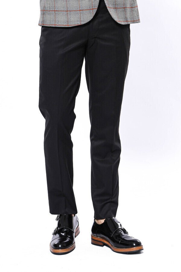 Plain Black Men Trousers