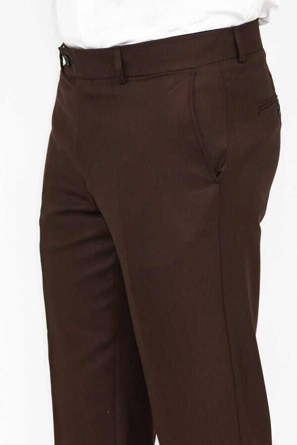 Plain Brown Men Pants