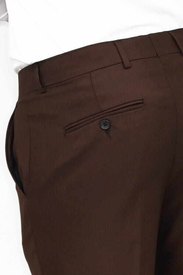 Plain Brown Men Pants