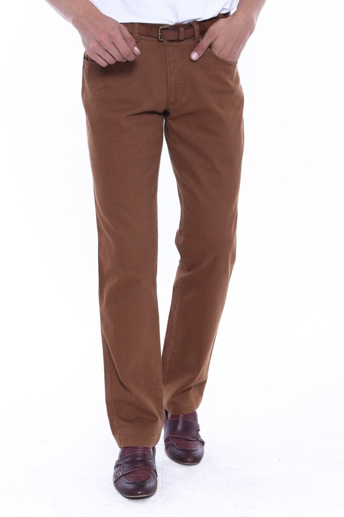 Pocket Flap Suede Tan Pants