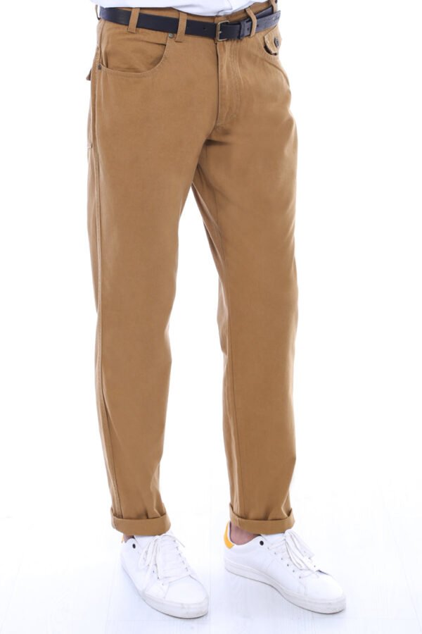 Pocket Flap Suede Tan Pants