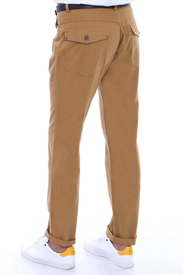 Pocket Flap Suede Tan Pants