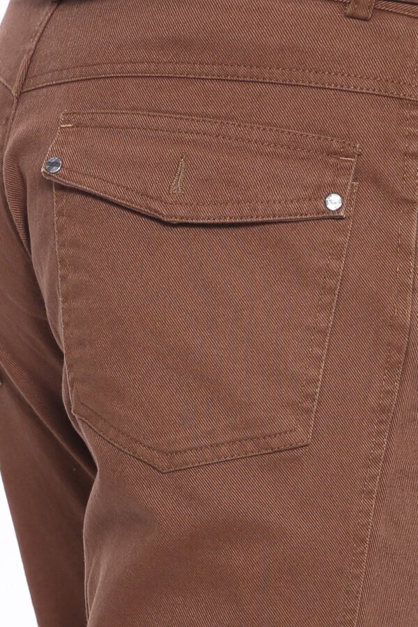 Pocket Flap Suede Tan Pants