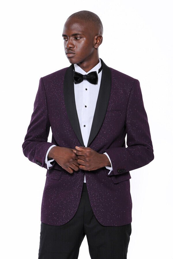 Purple Shawl Lapel Tuxedo Jacket
