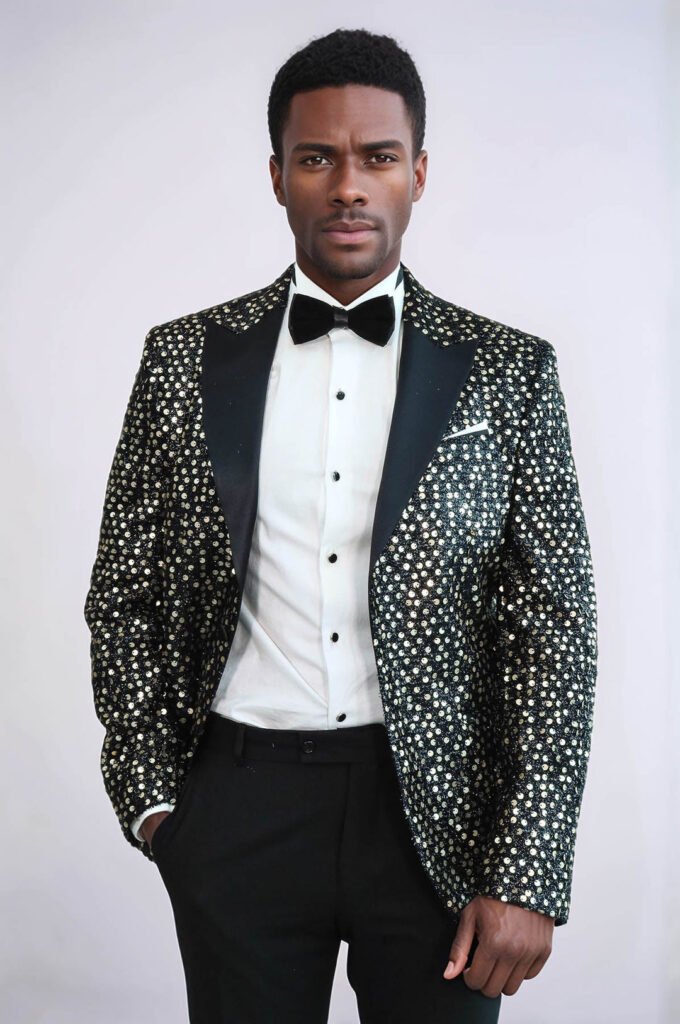 Smoked Sparkly Patterned Party Blazer