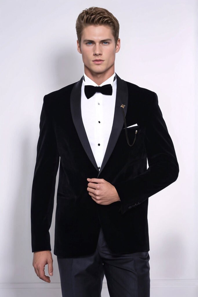 Plain Velvet Black Blazer