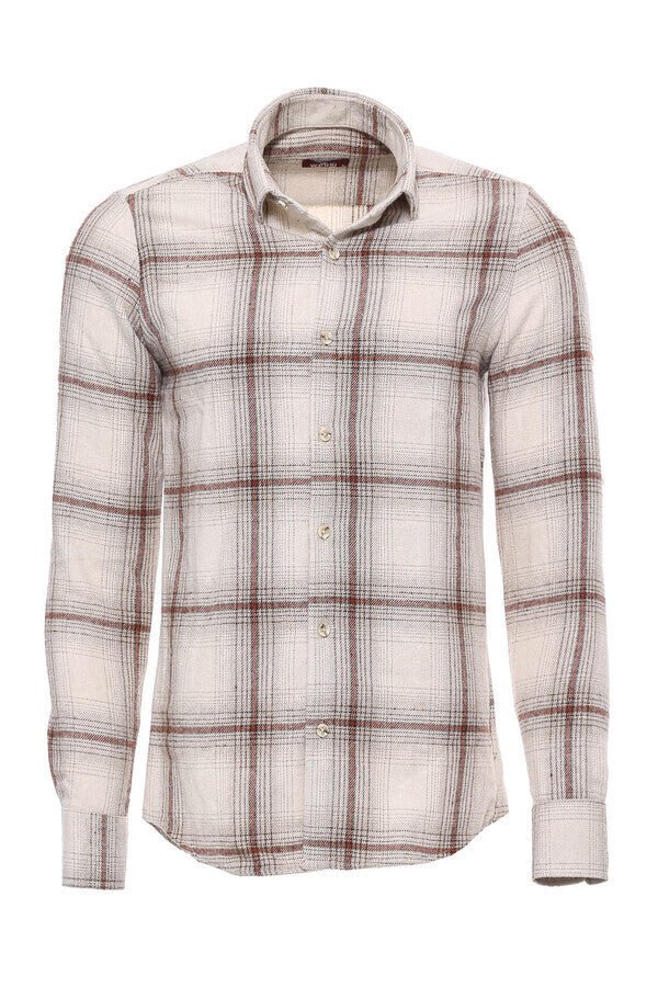 Plaid Light Brown Men Lumberjack Shirt