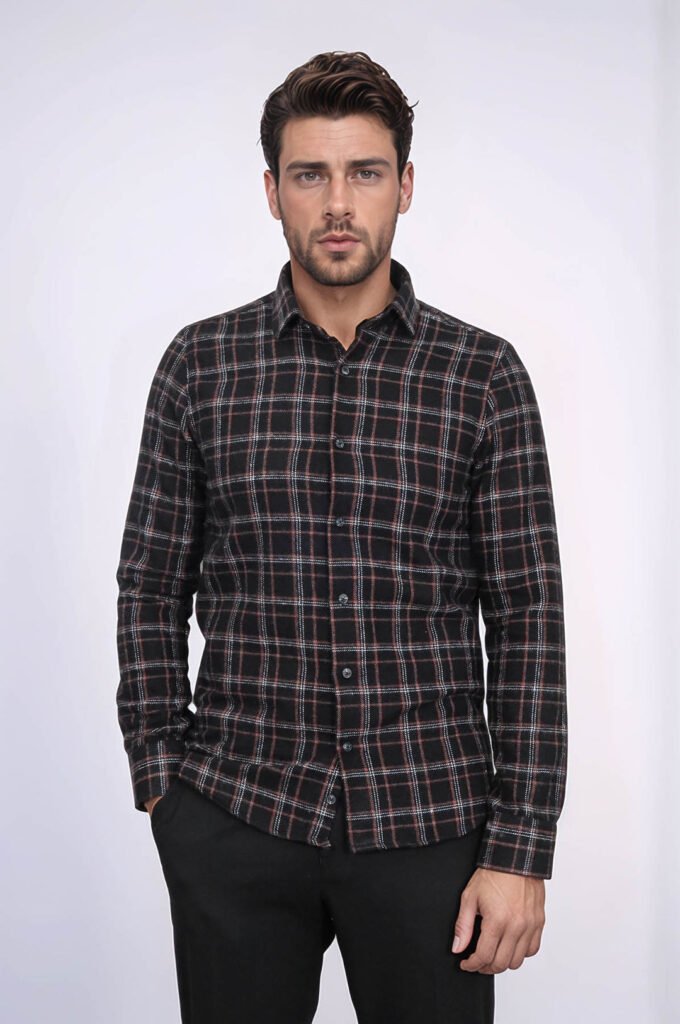 Plaid Black Men Lumberjack Shirt
