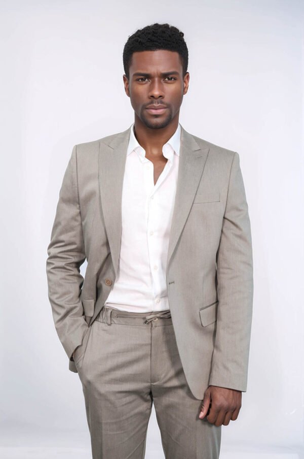 Single Buttons 2 Piece Beige Men Suit