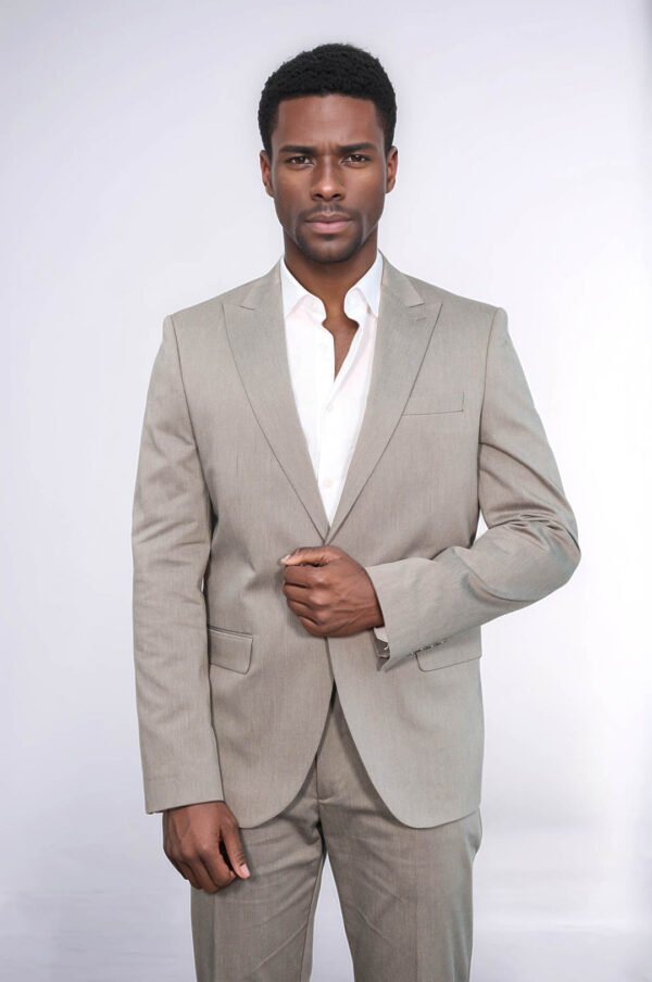 Single Buttons 2 Piece Beige Men Suit