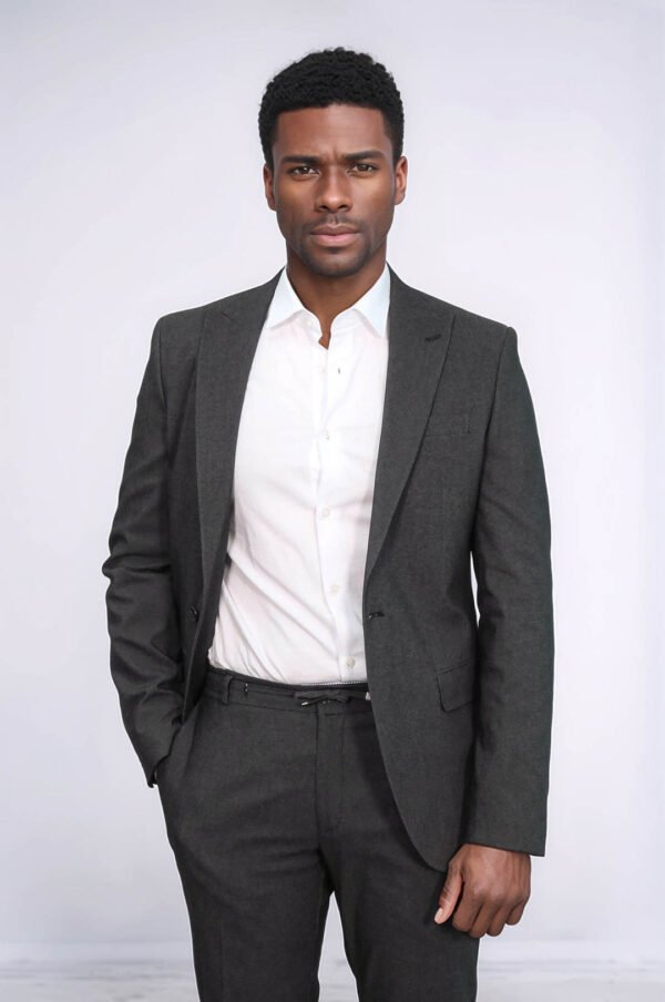 Single Buttons 2 Piece Black Men Suit