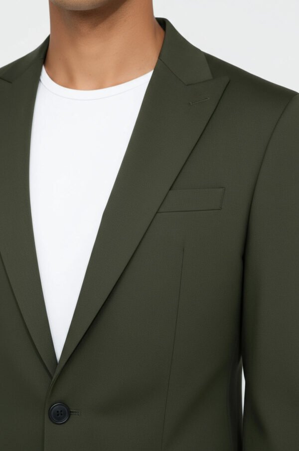 Single Buttons 2 Piece Green Men Suit