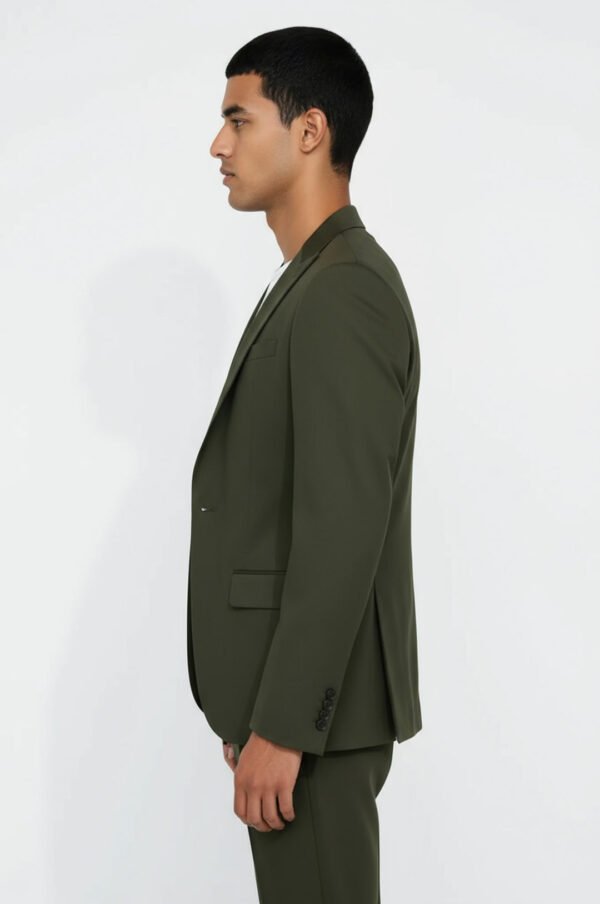 Single Buttons 2 Piece Green Men Suit