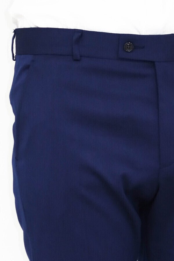 Slim Fit Plain Blue Men Pants5