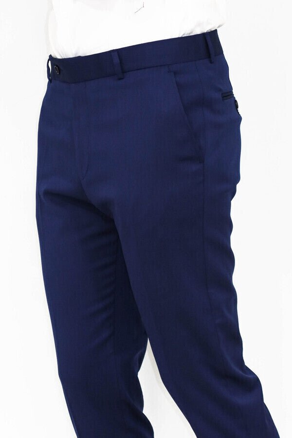 Slim Fit Plain Blue Men Pants5