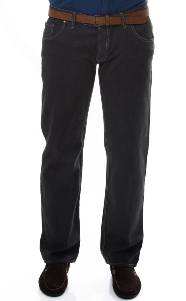 Slim Fit Straight Cut Washed Anthracite Men Trousers