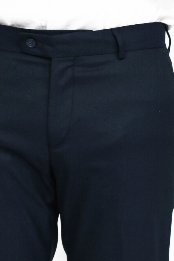 Slim Fit Textured Oil Green Men Trousers