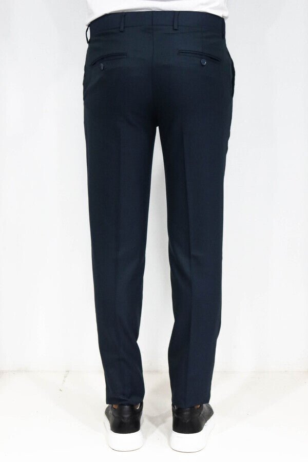 Slim Fit Textured Oil Green Men Trousers