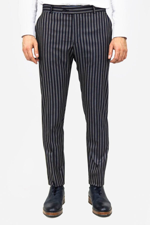 Striped Navy Blue Men Trousers