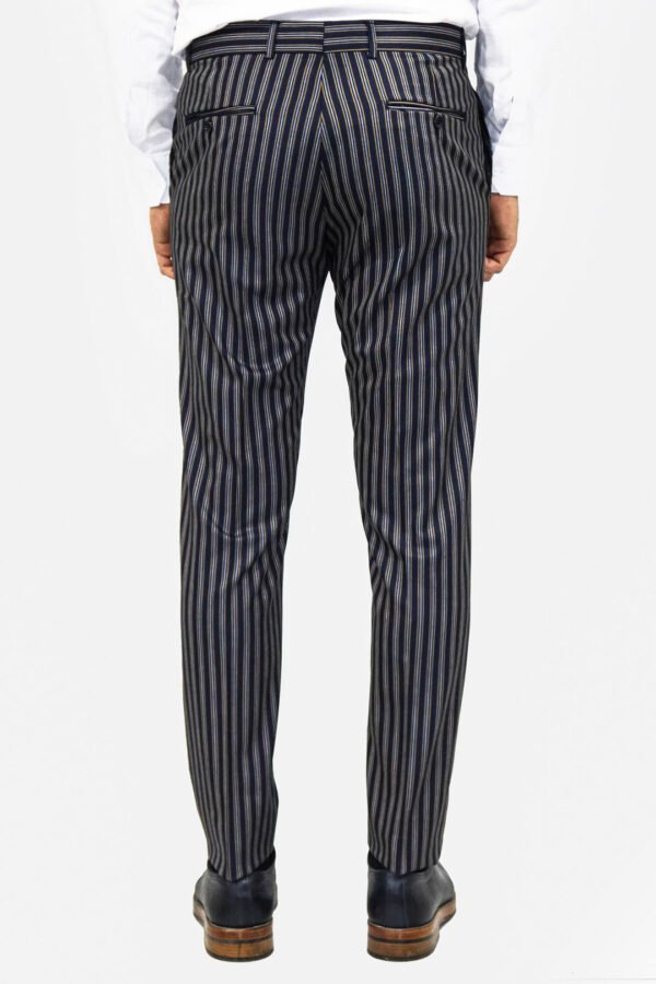 Striped Navy Blue Men Trousers