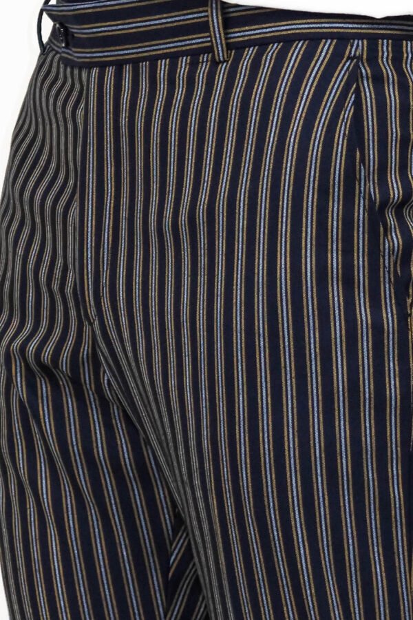 Striped Navy Blue Men Trousers