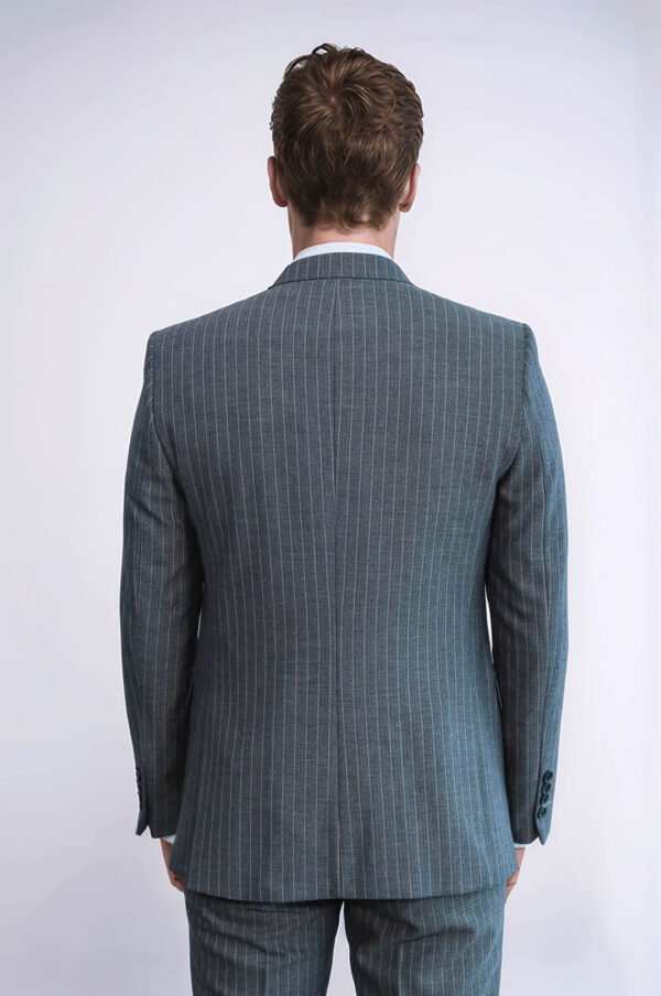 Striped Slim Fit Anthracite Men Suit